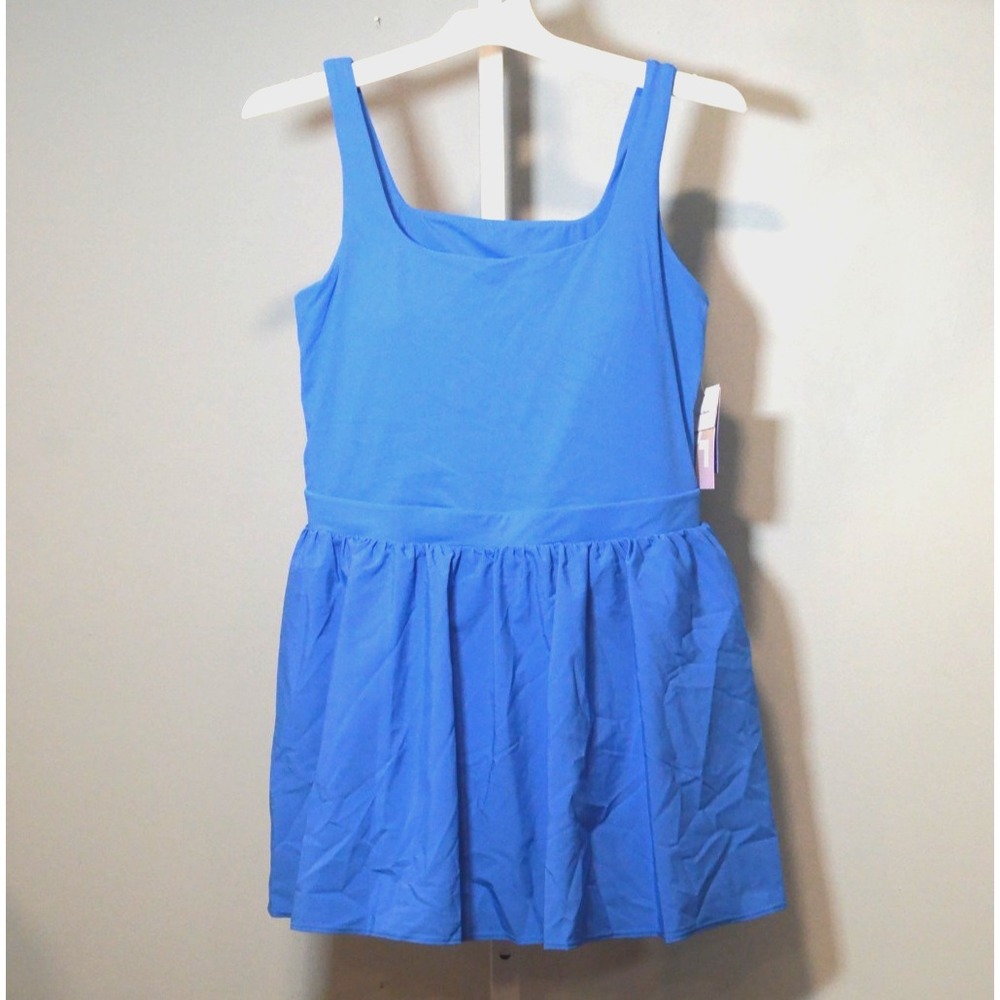 NWT JoyLab Size M Blue 1-Piece Activewear Dress w/Built-in Shorts & Pockets